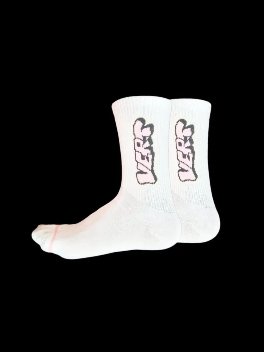 3 PACK Women’s White Cotton Anti-Odor Athletic Crew Socks Size 6–9 Pink Graphic